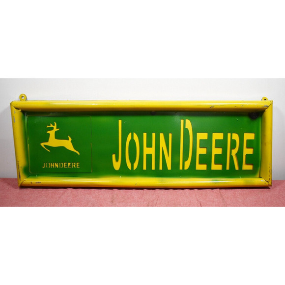 John Deere Tailgate Hanging Handmade Metal Art Sign 35